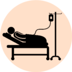 Illustration of person on hospital bed