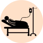 Illustration of person on hospital bed